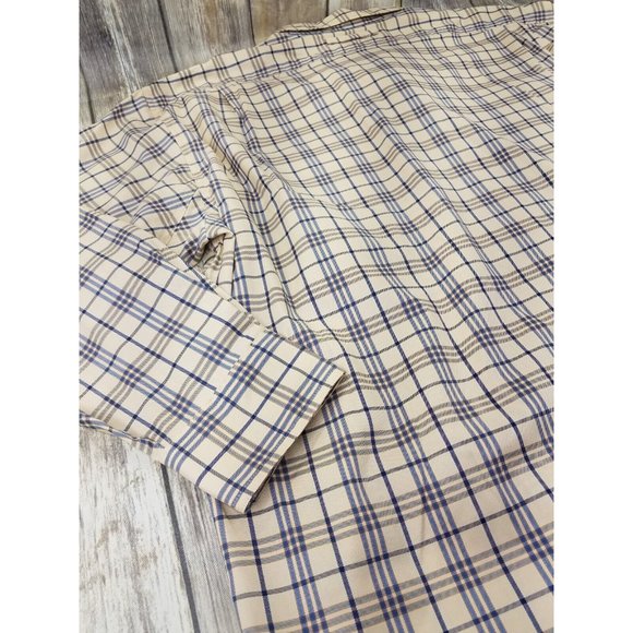 Cabelas Long Sleeve Button Down Outdoor Hiking Shirt Mens Size XL Plaid Beige - Picture 13 of 13